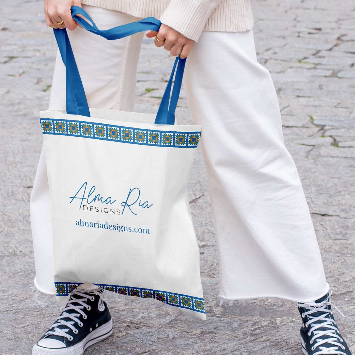 Alma Ria Designs canvas tote bag mockup